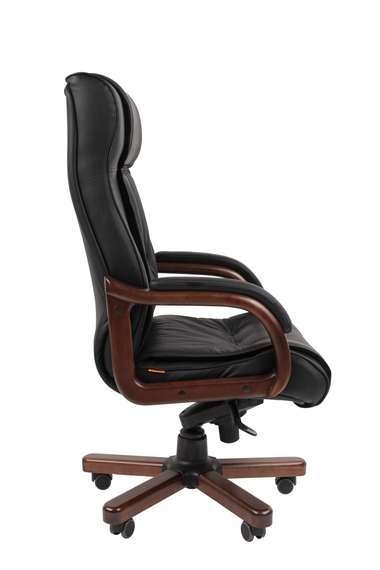 Офисное кресло Chairman 653 Россия черная нат.кожа/экокожа (мультиблок)