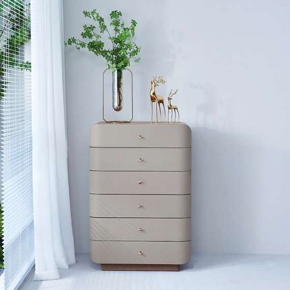 Комод SG-46, 105х59 см, бежевая экокожа, шпон ореха