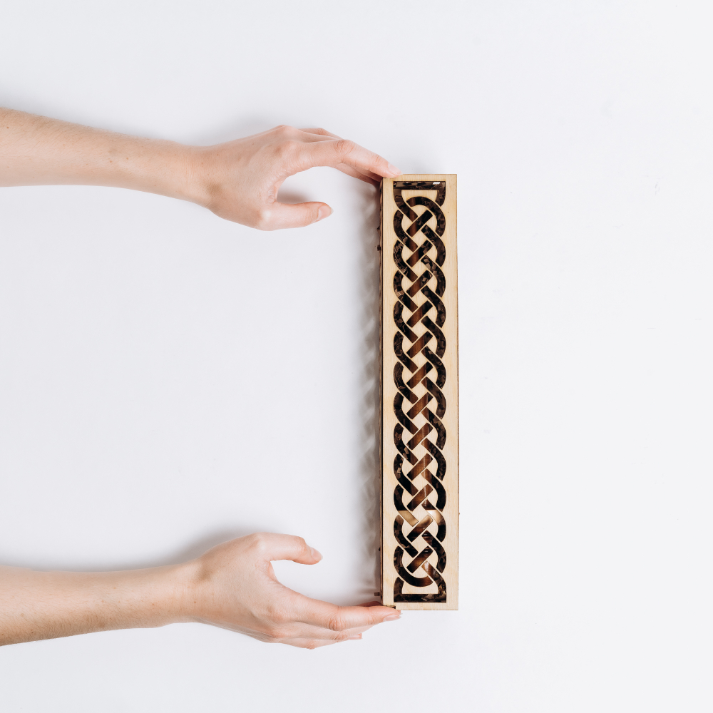 Деревянное Тибетское Опорное веретено в подарочном органайзере, коробке. OV12