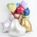 Шар (36''/91 см) Сердце, Золото, Сатин, 1 шт.