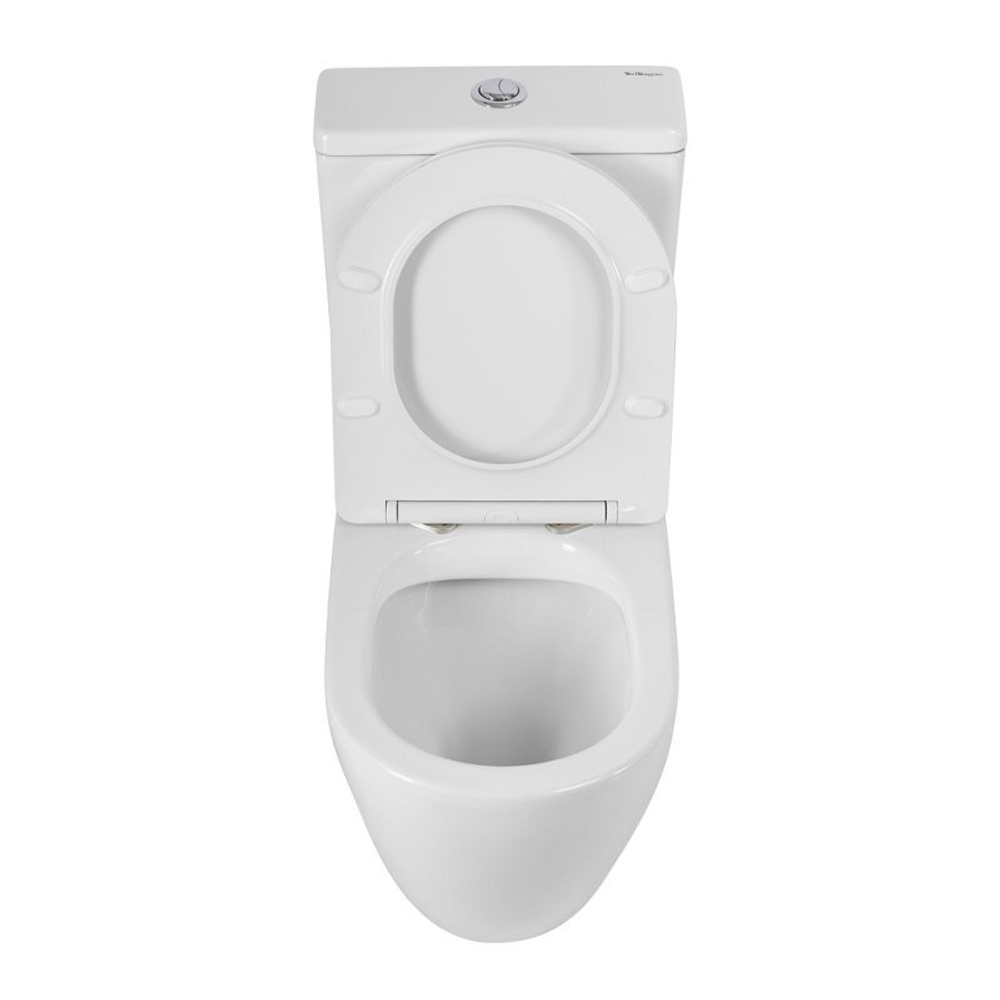 Унитаз-компакт безободковый BelBagno Sfera-R BB2141CPR/SC с крышкой-сиденьем микролифт, белый