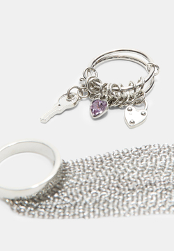 STRADIVARIUS Набор из 5 колец, серый