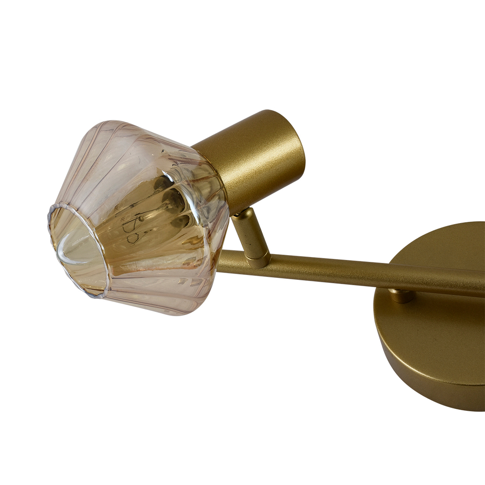 Настенный светильник 2x40Вт E14, металл, золото