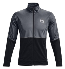 Мужская теннисная кофта Under Armour Men's UA Pique Track Jacket - black/white