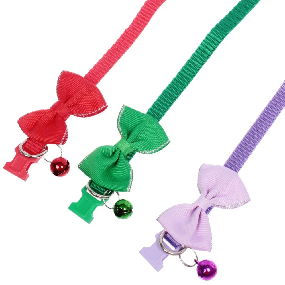 Ошейник с колокольчиком 1*19-32см «Zoo City-Классическая бабочка» микс цветов (минивложение 12шт)