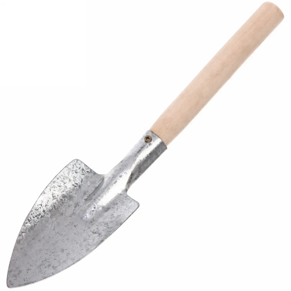 Совок посадочный малый оцинкованный с деревянной ручкой