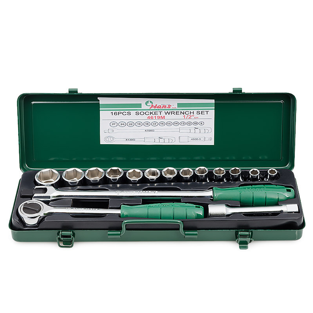 Набор 6-гранных торцевых головок Hans, 4619M