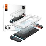 Глянцевое защитное стекло Spigen GLAS.tR EZ Fit для Nintendo Switch 2 Защитное стекло без рамки. Твёрдость (по карандашу) — 9H. Есть олеофобное покрытие. В комплекте есть форма для упрощения установки