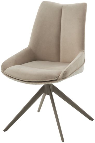 Стул OSKAR 360 град. поворот. RIELY-111 / PRESENT-120 Кремовый / Латте каркас