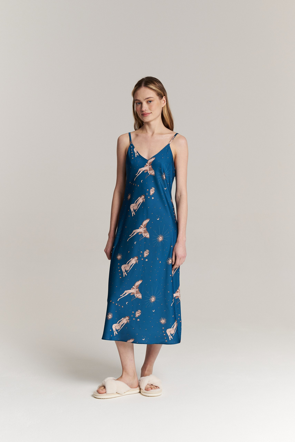 Шелковая сорочка макси - размер S