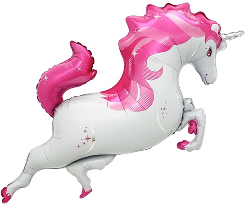Шар (37''/94 см) Фигура, Звездный Единорог, Розовый, 1 шт. в уп.