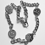 Цепочка ожерелье на шею (сталь 316L), вставки "Смайлы". Медицинская сталь.