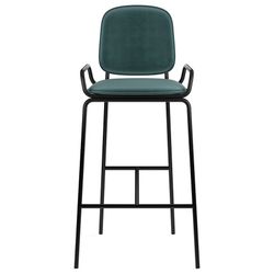 Стул барный Ror, 2 Frame, велюр, черный/зеленый