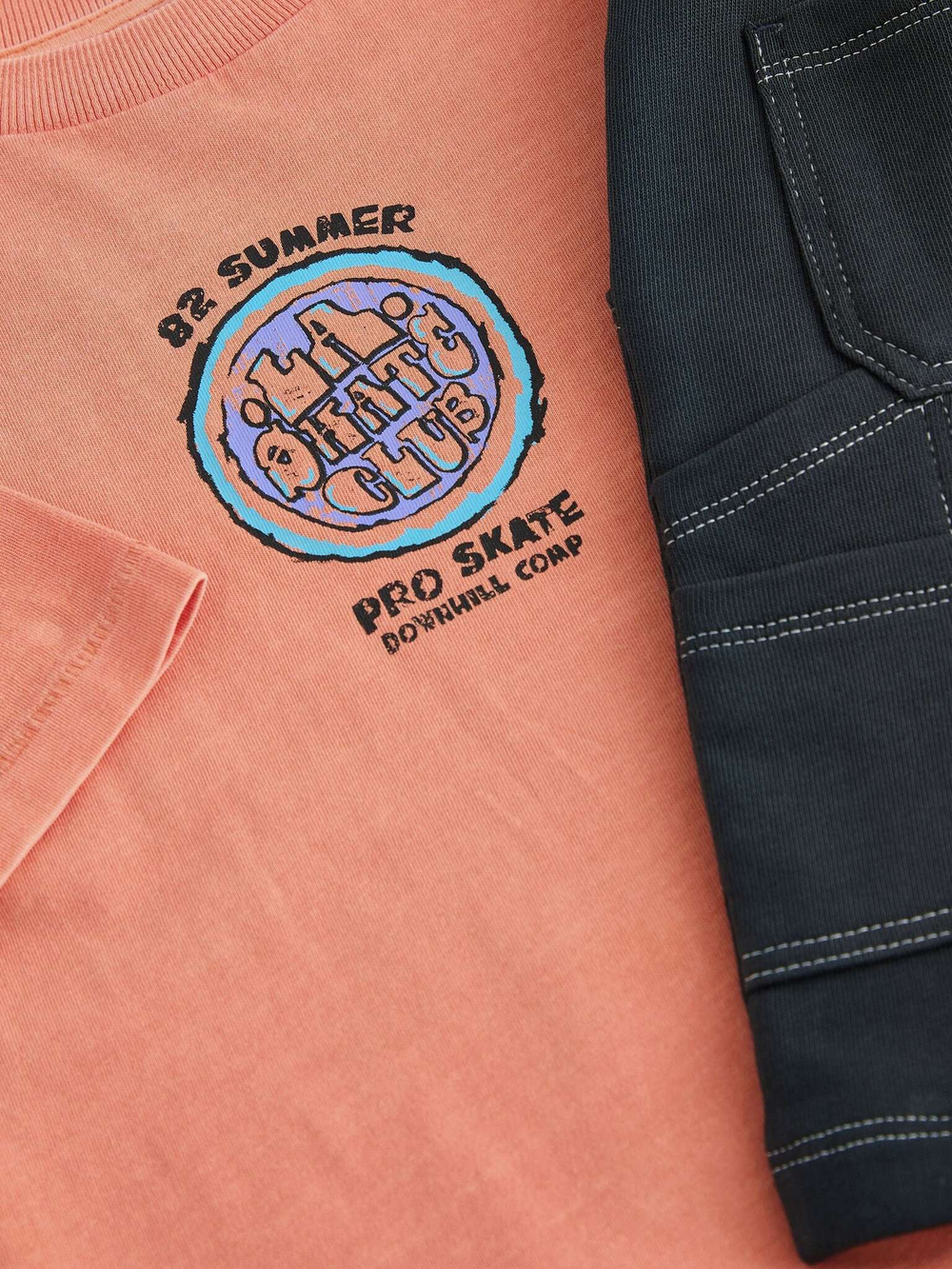 Футболка и шорты в комплекте для мальчика Next E63-610, Персиковый, Черный