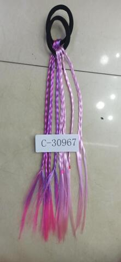 Резинка с косами 4 цвета микс, пакет с-30967