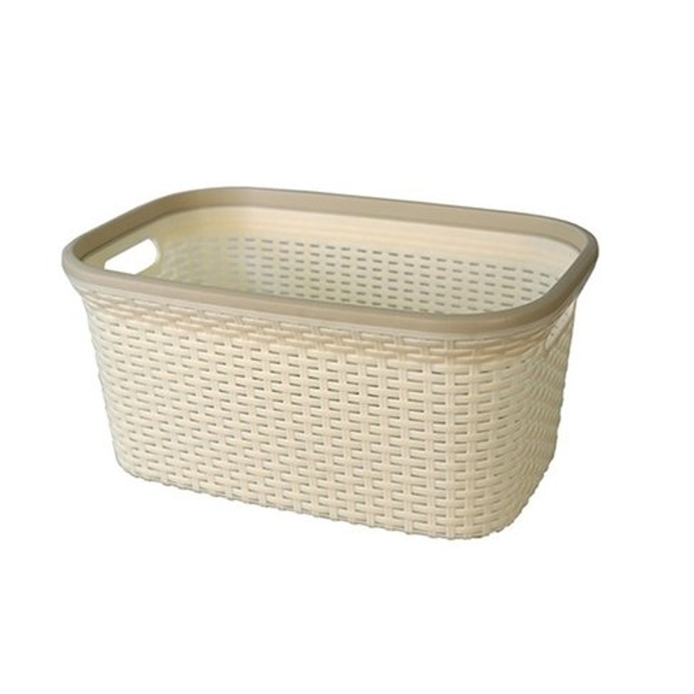 Корзина д/белья Артлайн 32л 53х35х25см овал.,беж.,пластик