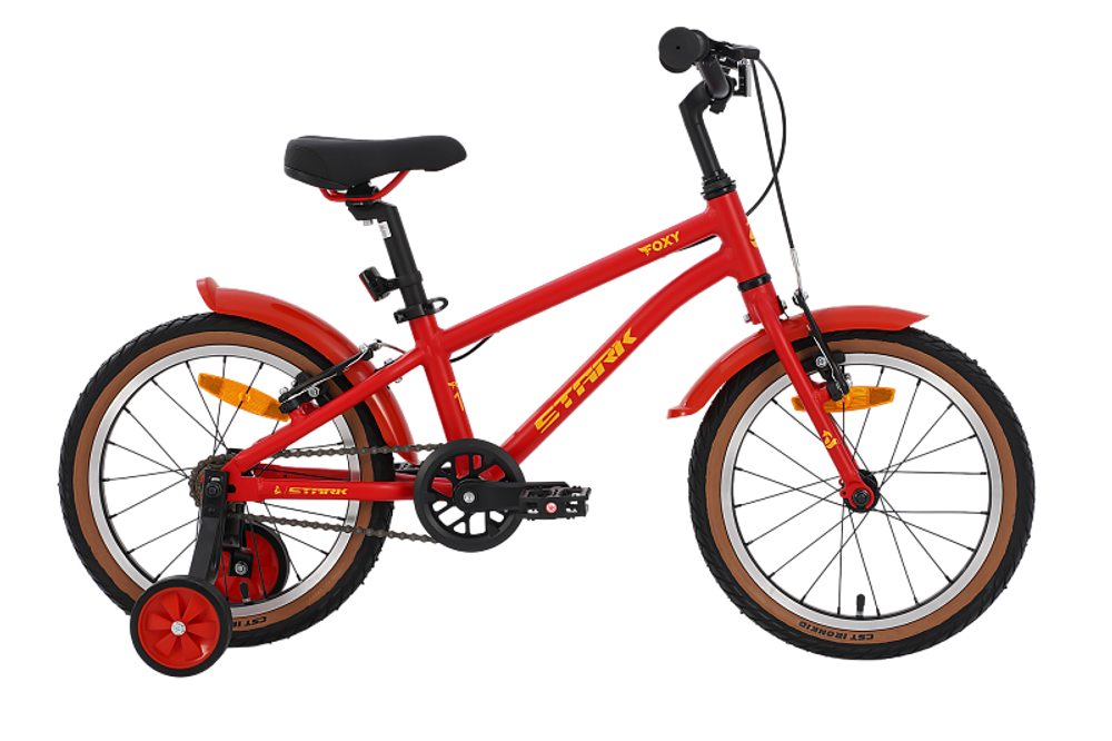 Велосипед 16" Stark'25 Foxy Boy  красный матовый/желтый