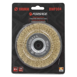 Кордщетка дисковая латунная для УШМ 100мм, в блистере Forsage F-BWF004
