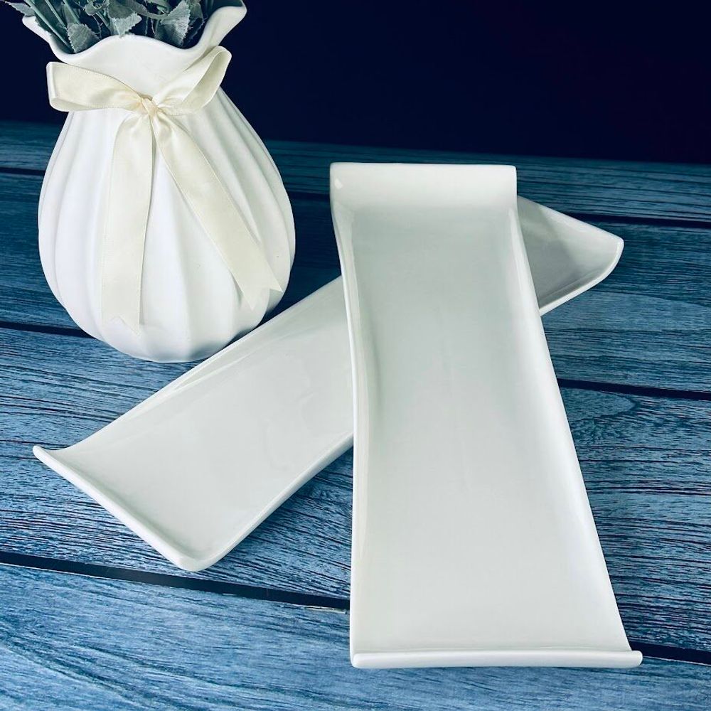 Lenardi 118-029 Набор из 2 прямоугольных блюд 35,5см BIANCO в под.уп.(х18)Фарфор