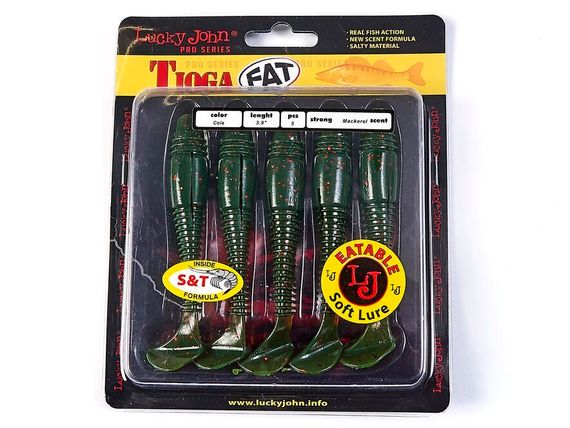 Виброхвосты съедобные LJ Pro Series TIOGA FAT 3.9in (10 см), цв. PA16, 5 шт.