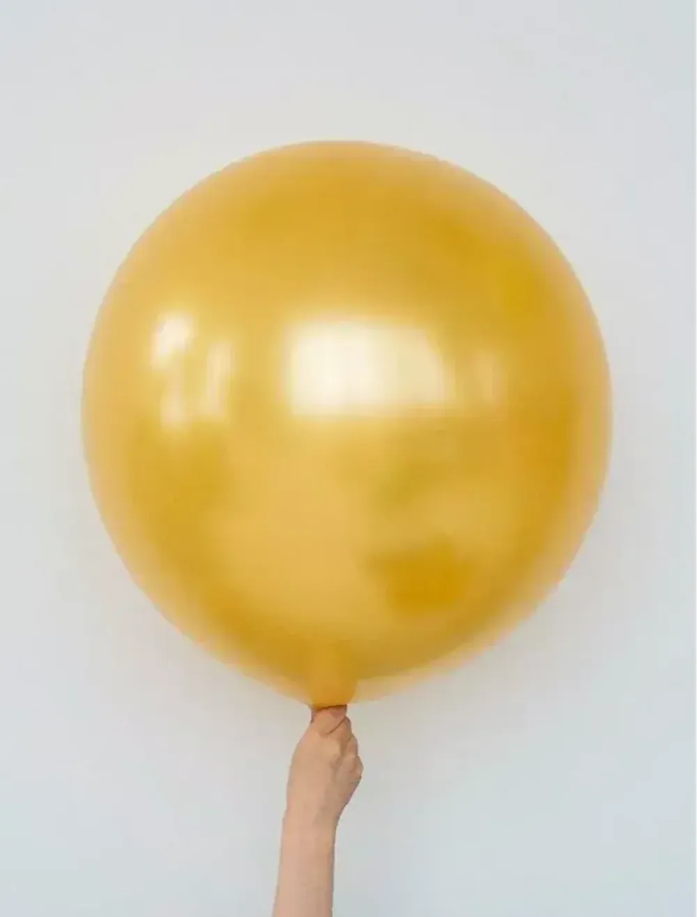 S шар гигант 24"/60 см, металл золото (БГ-90) 