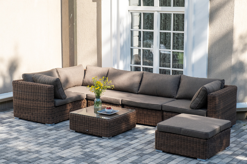 "Капри" трансформирующаяся лаунж-зона из искусственного ротанга, цвет коричневый