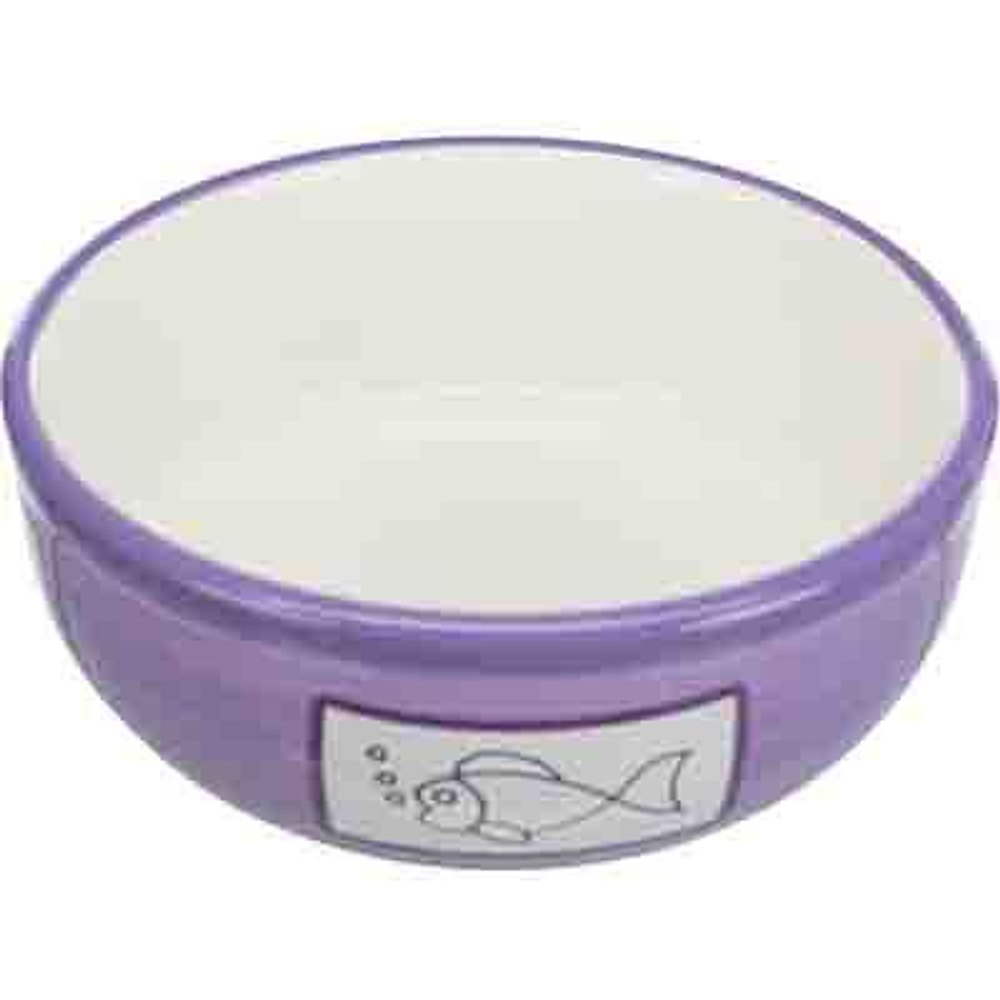 Trixie Миска керамическая для кошки 0,35л/12,5см (зеленый, коричневый, красный, синий)