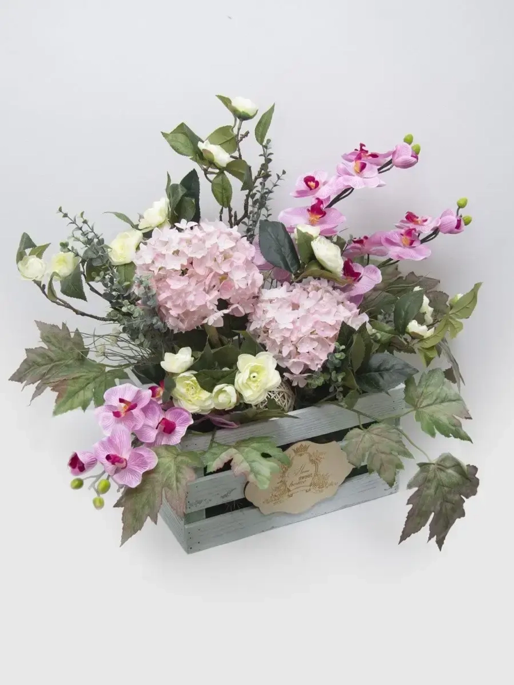 Композиция в ящике "Гортензия"
