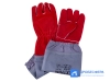 Перчатки пескоструйщика (кожа, полиэстер), красно-серые, длинные арт. EXT red/grey long