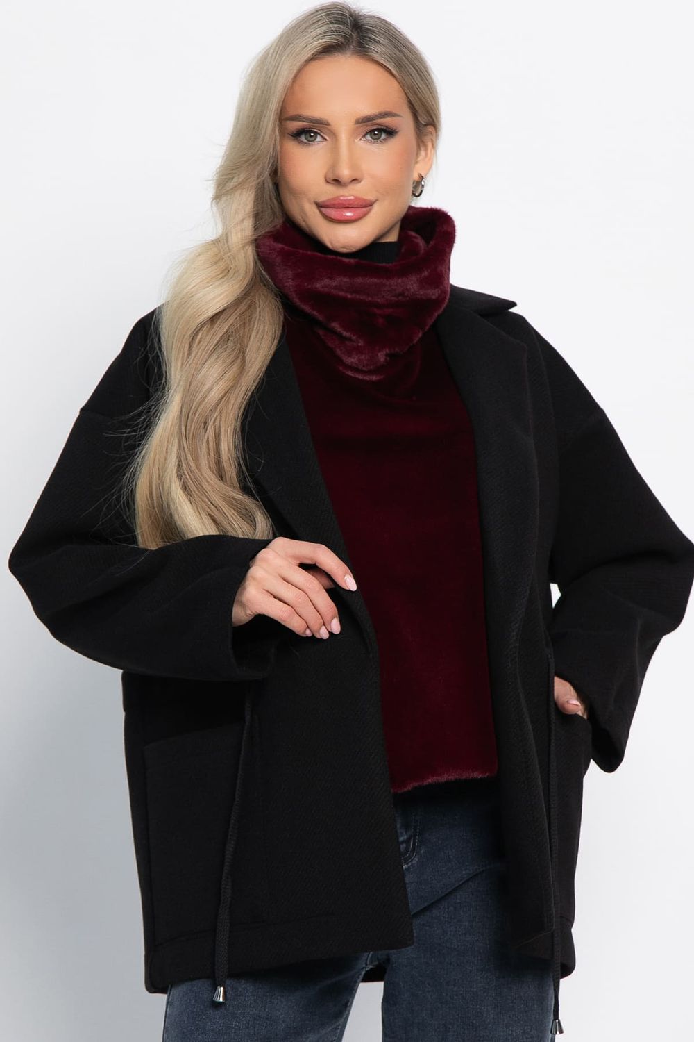 Пальто-пиджак (черный) Б15084-7М LT Collection