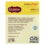 Celestial Seasonings, травяной чай, Lemon Zinger, без кофеина, 20 чайных пакетиков, 47 г (1,7 унции)