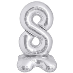 Шар фольгированный Цифра 8 127 см (Серебряный)