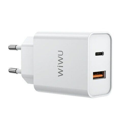 Сетевое зарядное устройство WIWU Quick 20W USB/Type-C + USB/Type-C 1m (Wi-U002) (белый)
