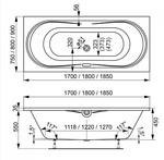 Акриловая ванна VAGNERPLAST BRIANA 185x90
