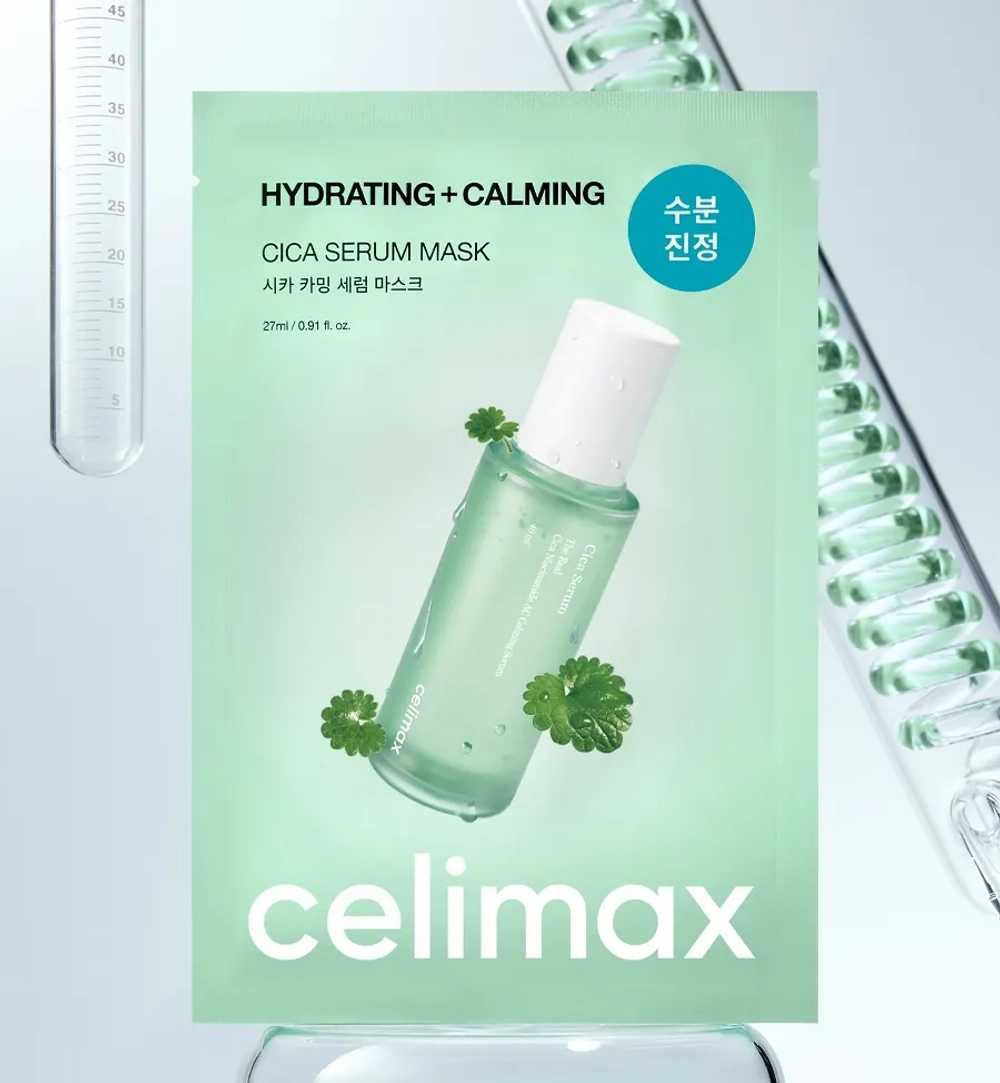Celimax Hydrating+Calming Cica Serum Mask успокаивающая маска с экстрактом центеллы