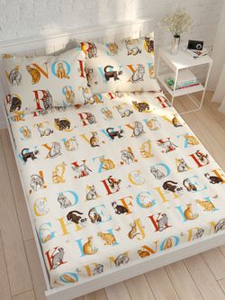 Простынь на резинке Сказка "Алфавит" 180х200 см, перкаль