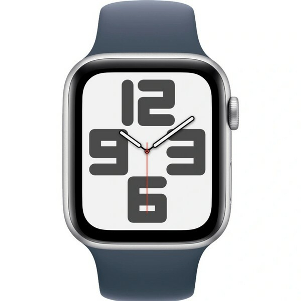 Apple Watch SE, 44мм, из алюминия серебристого цвета, спортивный ремешок (2023)