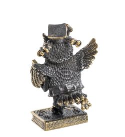 Народные промыслы AM- 561 Фигурка «Сова ученая» (латунь, янтарь)
