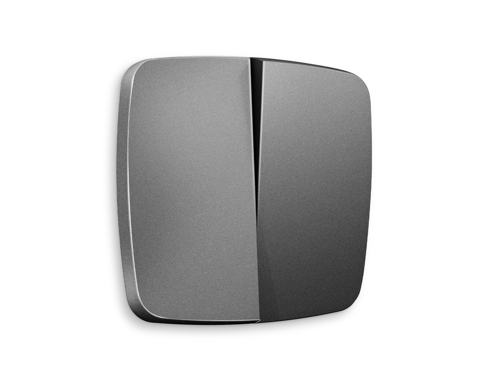 OP6530 Лицевая панель OMEGA (Антрацит серый) для 2-кл выключателей QUANT