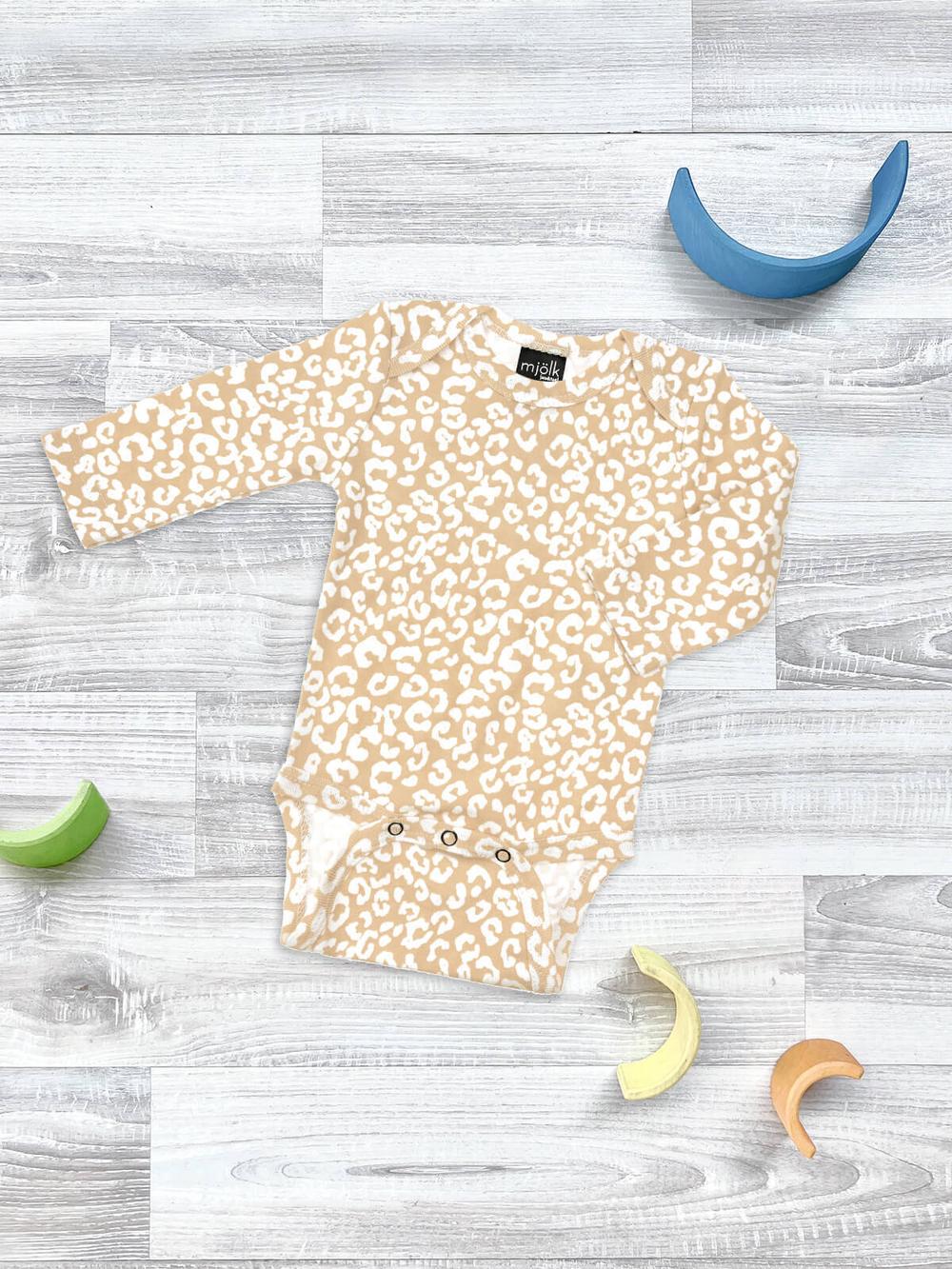 Боди Mjölk Sand Leopard с длинным рукавом