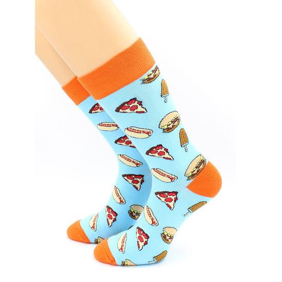 Носки с принтом "FAST FOOD" голубые Hobby Line