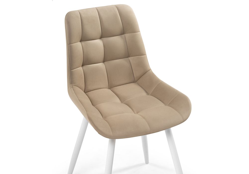 Стул на металлокаркасе Челси крутящийся бежевый / белый