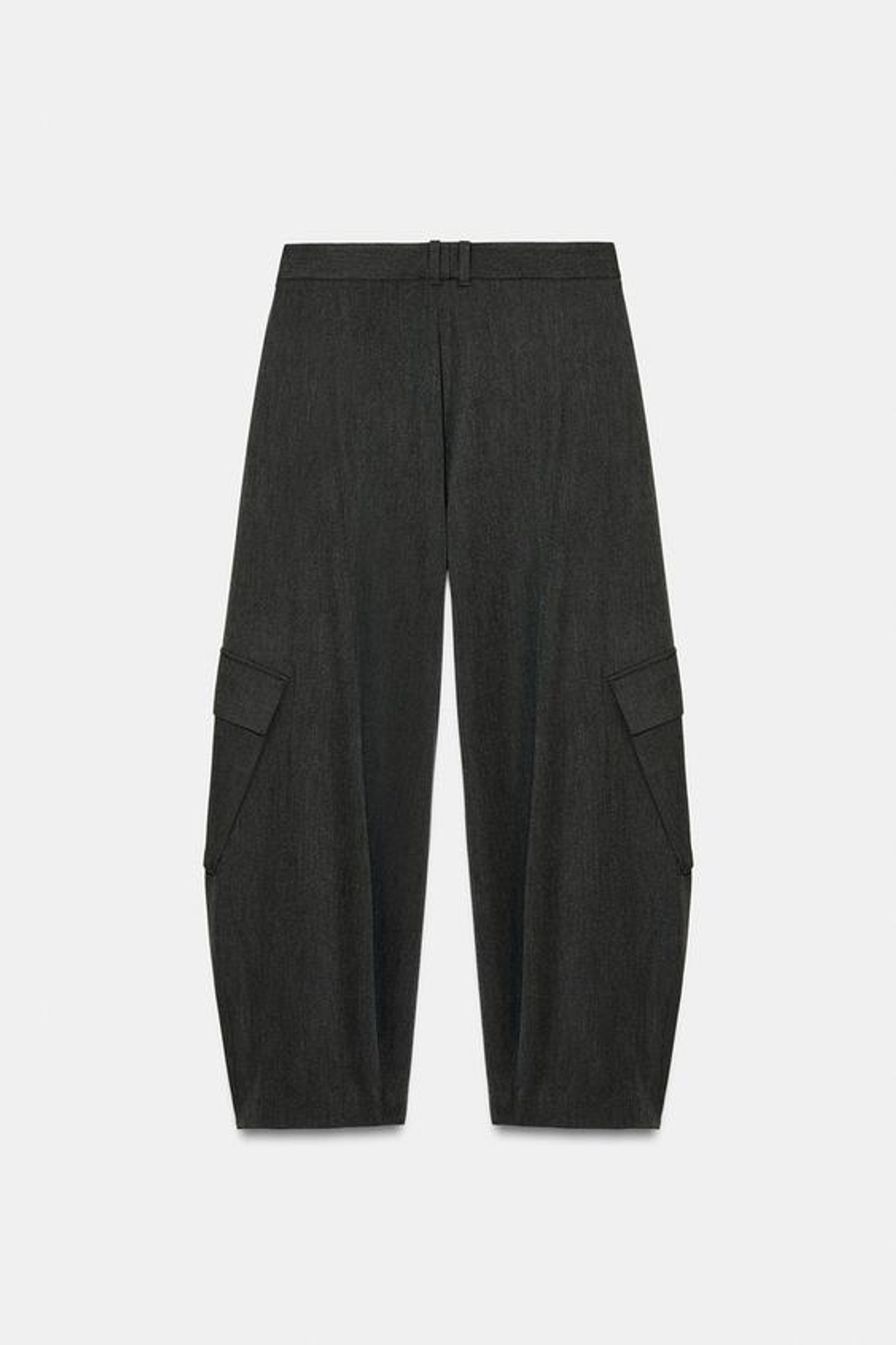 ZARA БРЮКИ КАРГО — ZW COLLECTION, ТЕМНО-СЕРЫЙ