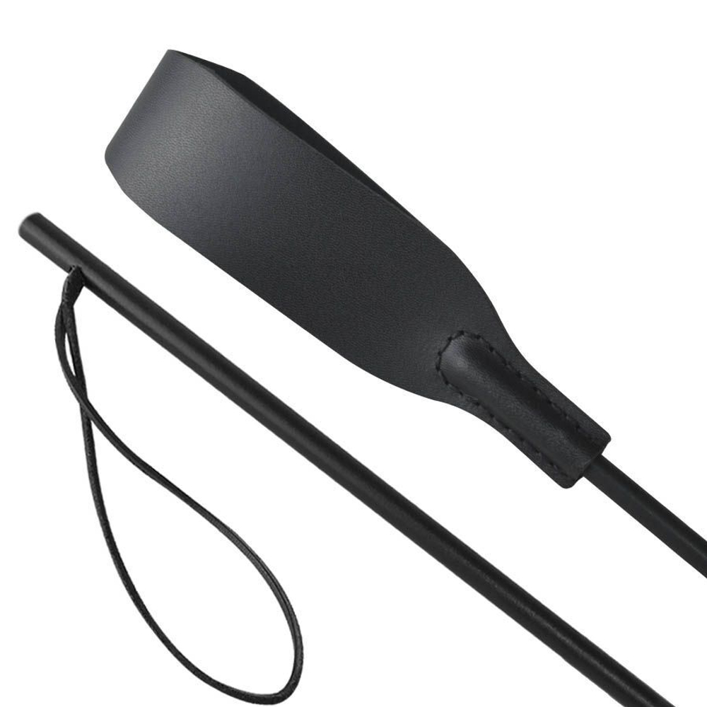 Черный кожаный стек Флеш - 58 см. (Цвет: черный)