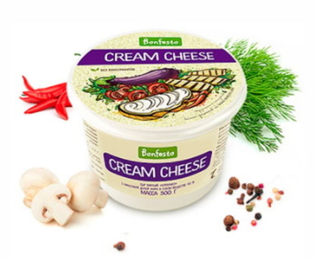 Белорусский сыр мягкий &quot;Cream Cheese&quot; 500г. Натуральный Бонфесто - купить с доставкой по Москве и области