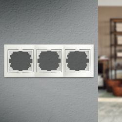 Рамка для розеток и выключателей Intro Plano 1-503-06 на 3 поста горизонтальная, СУ, перламутр