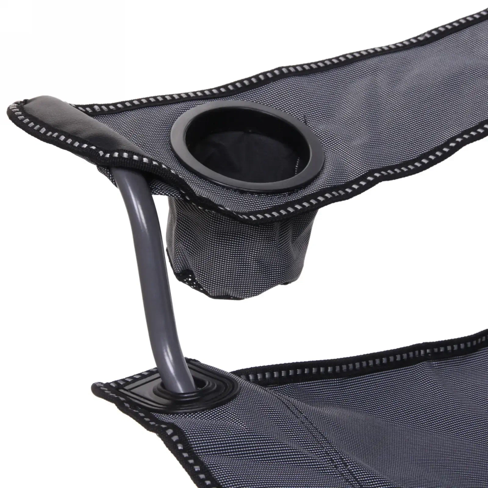 Кресло складное с подлокотниками до 120кг 85*88*53см серое