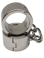 Серебристые металлические гладкие наручники (Цвет: серебристый)