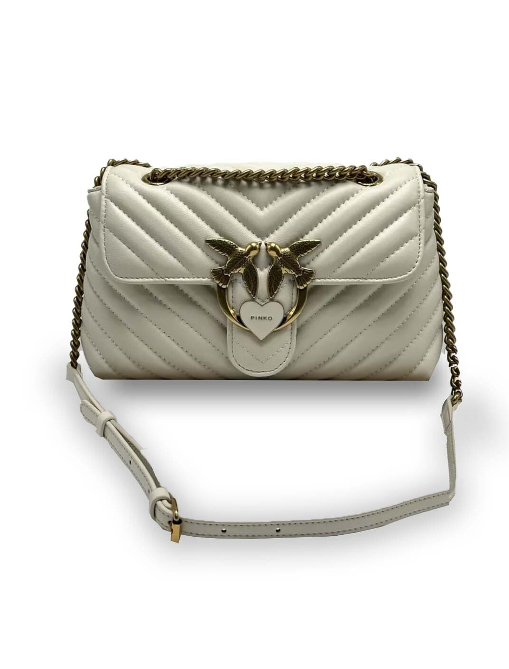 LADY LOVE BAG PUFF HEART - white gold
