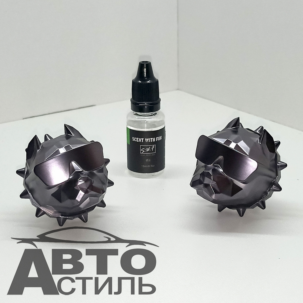 Ароматизатор-игрушка -на обдув- Собачки ПИТБУЛЬ - YC-35GG оружейный металл матовый